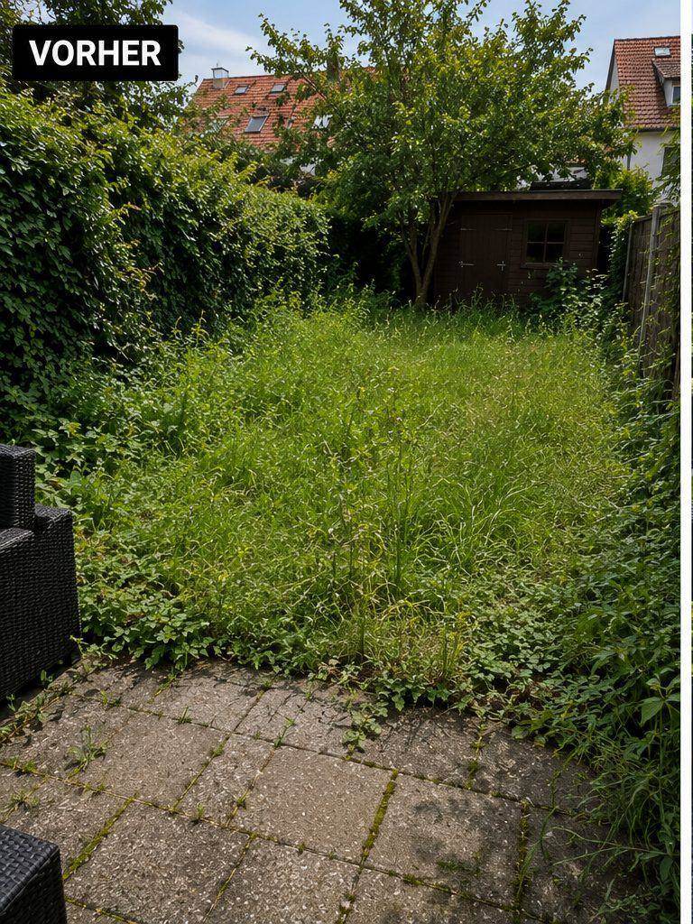 Gartenpflege Rasen Vorher